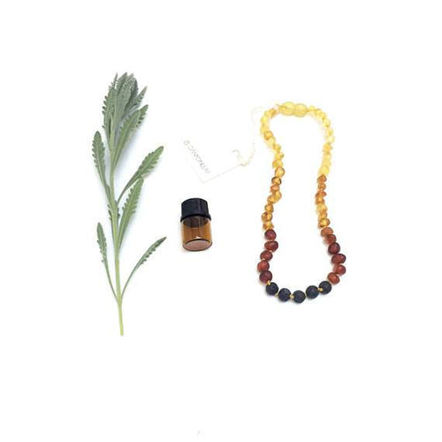 Amber + Lava Stone Necklace