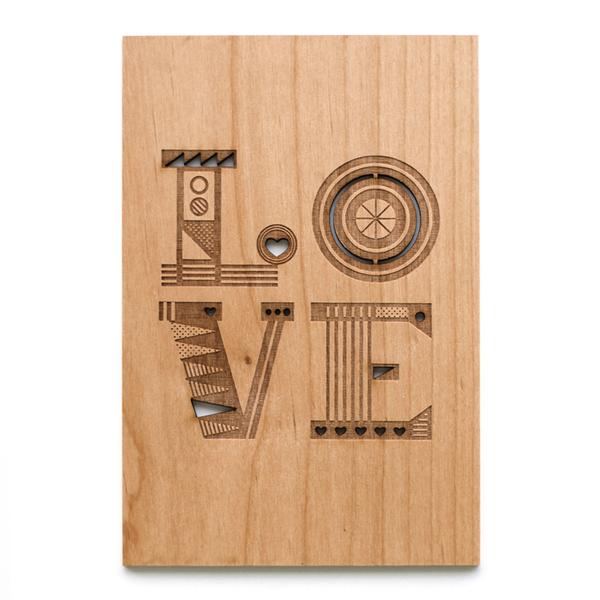 LOVE Wood Card