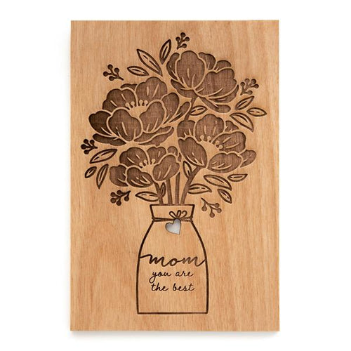 Mom Bouquet Wood Card