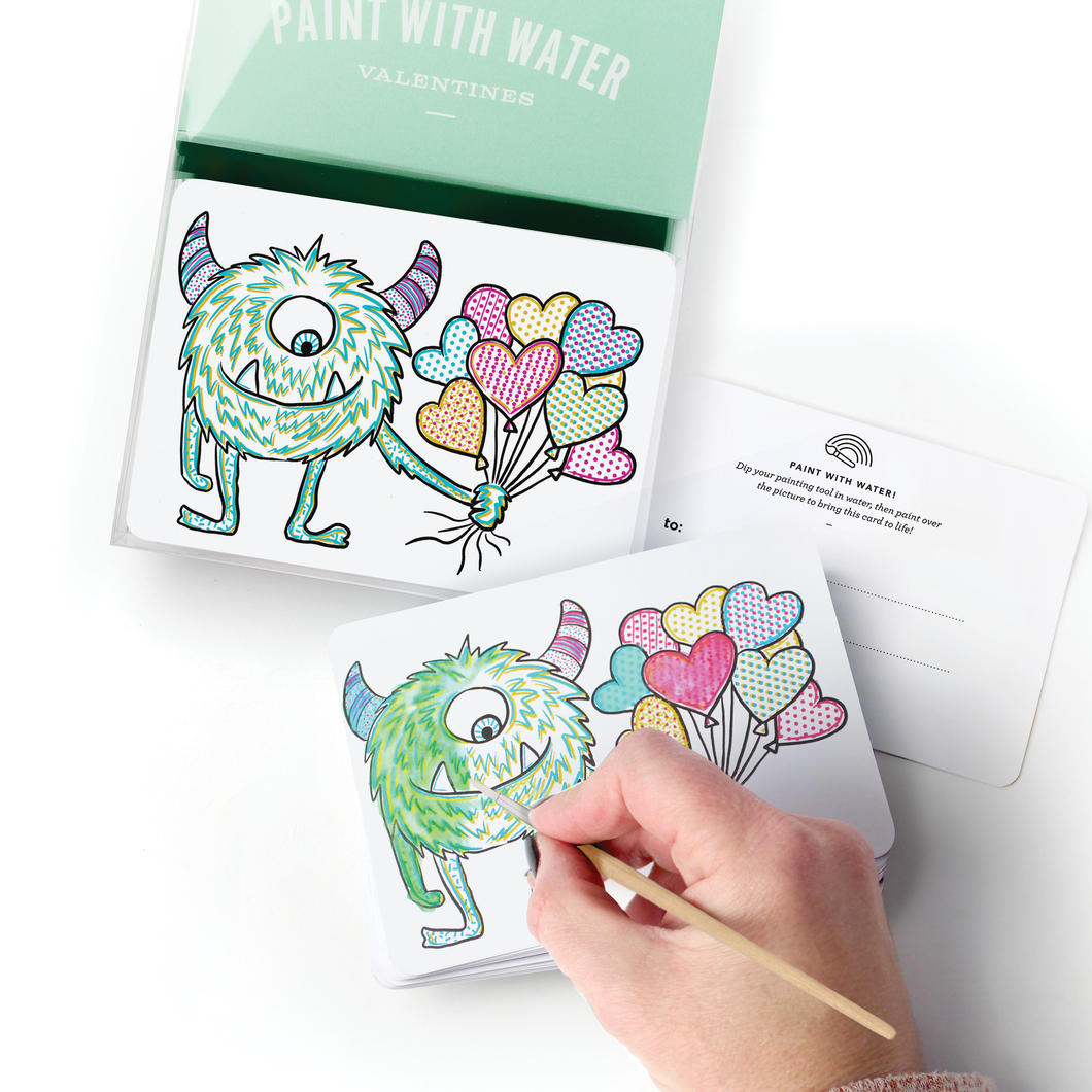 Paint With Water Valentine - Monster